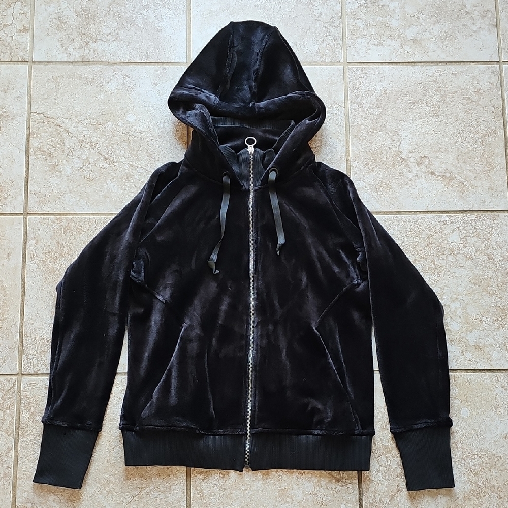 Athleta Black Velour Hoodie